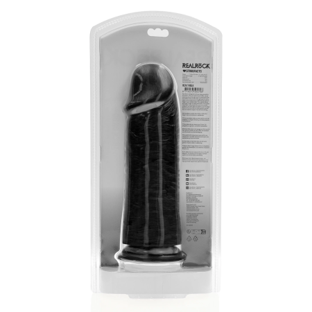 RealRock Extra Thick Model 25.4 cm Black - Anatomically Straight Design