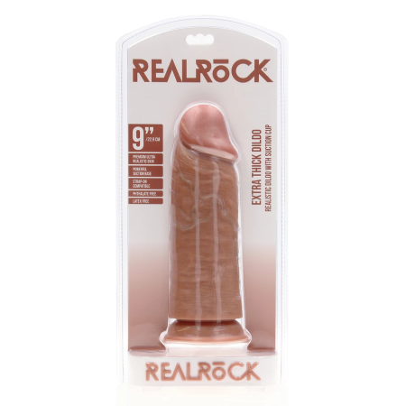 RealRock Extra Thick Straight Model 23cm Tan - Anatomical Design