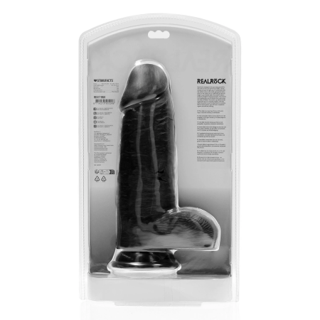 RealRock Extra Thick Intimate Device 25.4 cm Black with Suction Base