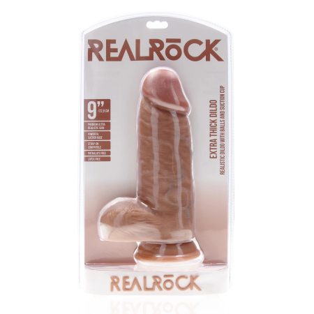 RealRock Extra Thick Intimate System 23 cm Tan - Firm Anatomical Model
