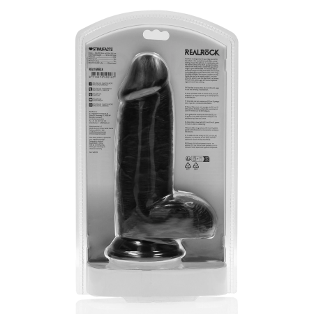 RealRock Extra Thick Black 20.3cm Anatomical Model with Suction Base