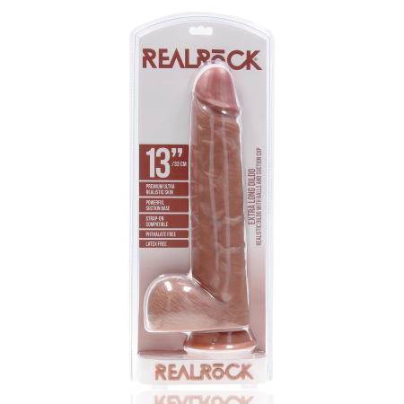 RealRock Extra Large Straight Model with Base 33cm - Tan