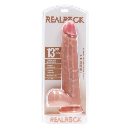 RealRock 33 cm Extra Large Anatomical Model with Suction Base - Flesh