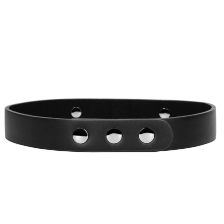 Ouch! PU Leather Decorative Collar with Crystal Accents - Black