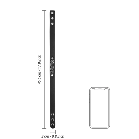 Ouch! PU Leather Decorative Collar with Crystal Accents - Black