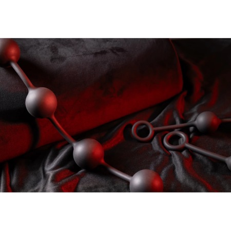 Ouch! Silicone Beads Large Black - Flexible Four-Ball Intimate Trainer