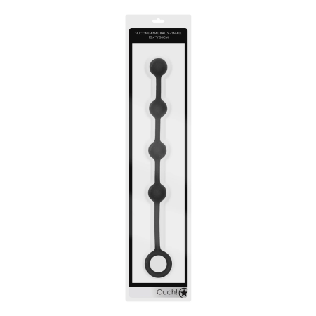 Sinner Gear Silicone Anal Beads Small Black - Flexible Intimate Chain