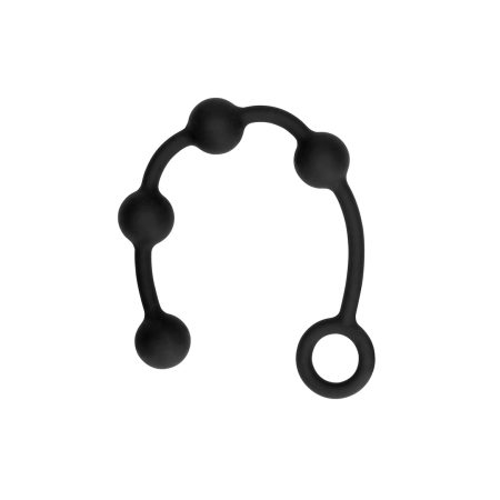 Sinner Gear Silicone Anal Beads Small Black - Flexible Intimate Chain