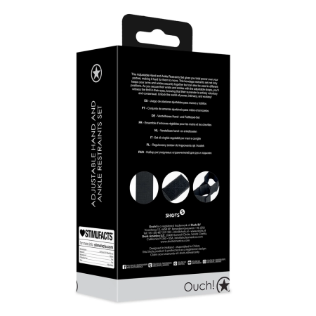 Ouch! Adjustable Black Restraint System for Hands and Ankles, Universal Fit