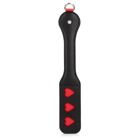 Ouch! Hearts Paddle & Metal Plug Set Black - Chain-Linked Design