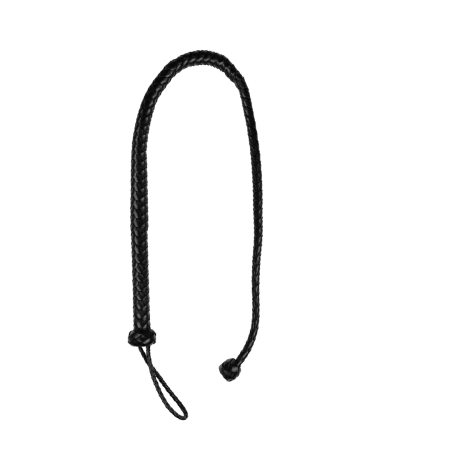 EasyToys PU Leather Whip Black 122cm with Knot Handle Detail
