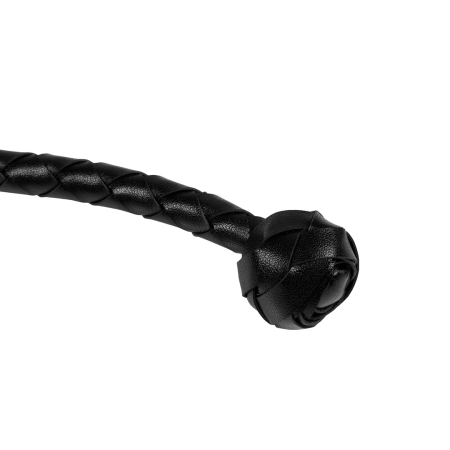 EasyToys PU Leather Whip Black 122cm with Knot Handle Detail