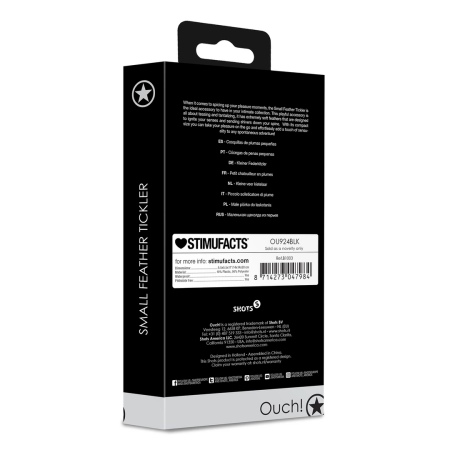 Ouch! Small Feather Tickler Black - Compact Soft Feather Accessory