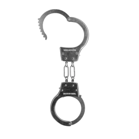Ouch! Adjustable Metal Handcuffs Silver - Secure Locking System