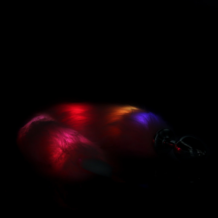 EasyToys LED Fox Tail Pink - Metal Plug with Illuminated Fluffy Tail