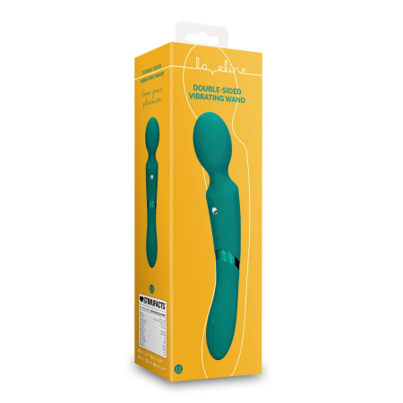 Loveline Green Gable Double-Sided Vibrating Wand - Versatile Silicone Massager