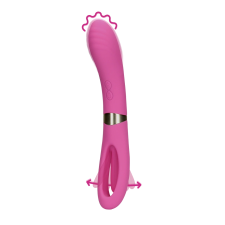 Loveline Dual-Action Flapping Vibrator Exuberant Pink Multi-Speed Silicone