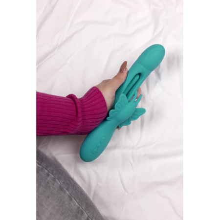 Loveline Flapping Butterfly Intimate Massager Peacock Blue Silicone