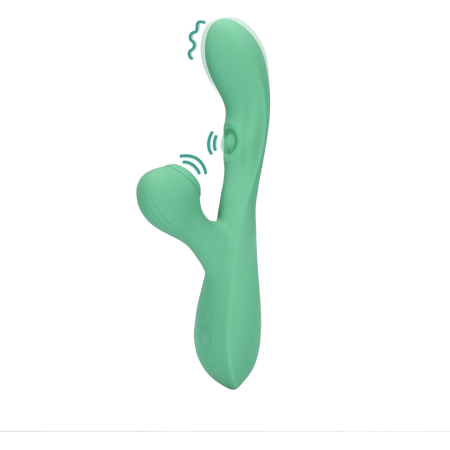 Loveline Blue Grass Pulse Wave & Tongue Flicker Dual-Action Device Blue