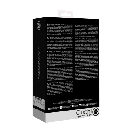 Ouch! Neoprene Paw Mittens - Adjustable Black Boxing Gloves Style