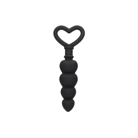 Shots Toys Silicone Flexible Bead Chain 18cm - Black, Soft Texture
