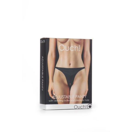 Ouch! Adjustable Vibrating Underwear with Single-Speed Bullet - Black