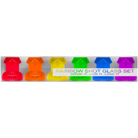 Kheper Games Rainbow Shot Glasses Set 6pcs Colorful Party Collection