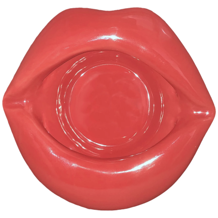 Kheper Games Lips Design Red Decorative Ashtray - Unique Gift Idea