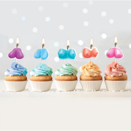 Kheper Games Boob Candle Set - Pack of 5 Decorative Shaped Candles