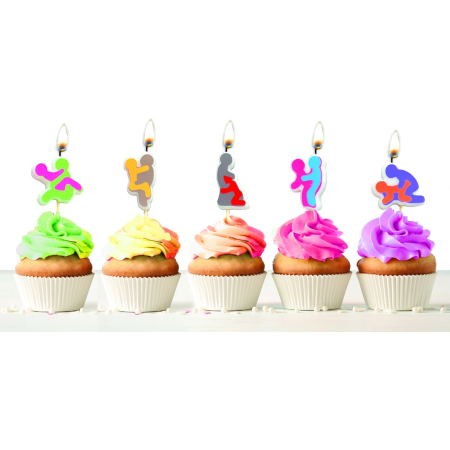 Gift Republic Fun Pose Party Candles Colorful Set 6pcs