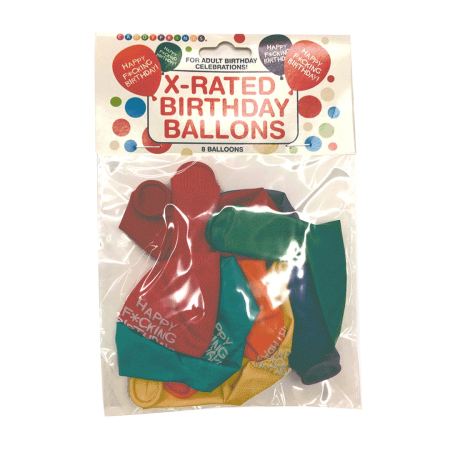 X-Rated Birthday Balloons - 8-Pack Colorful 9-Inch Party Balloons