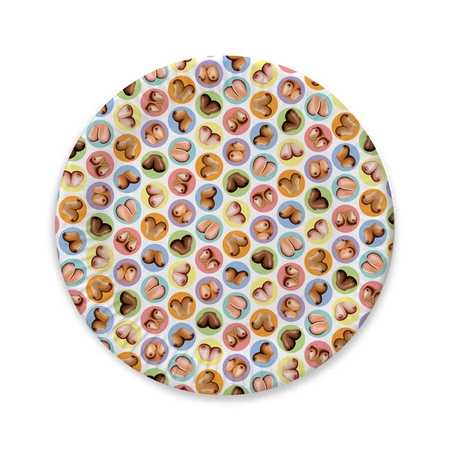 Dirty Boob - Decorative Party Plates 7" - Set of 8, Humorous Design