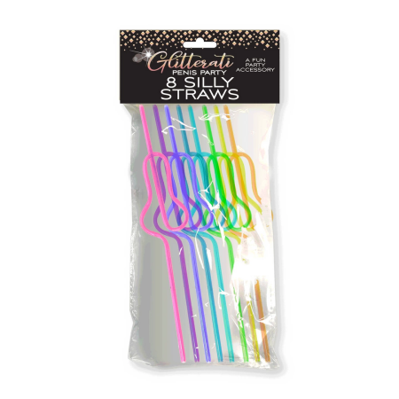 Glitterati Party Straws 8-Pack - Fun Metallic Decorative Set