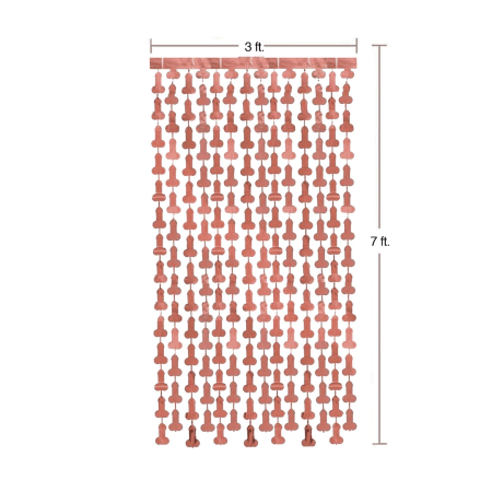 Glitterati Metallic Foil Curtain Set of 2 Rose Gold Party Decor