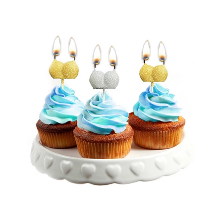 Glitterati Decorative Candle Set Gold & Silver Party Collection 6pcs