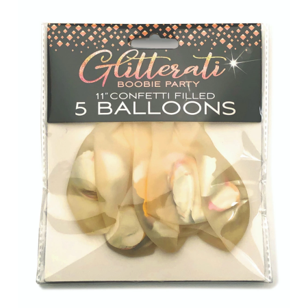 Glitterati Confetti Balloons 11" - Metallic Party Set of 5