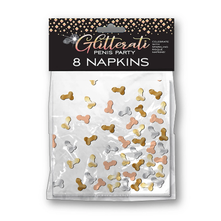 Glitterati Party Napkins Metallic Accents 7-inch 8 pcs