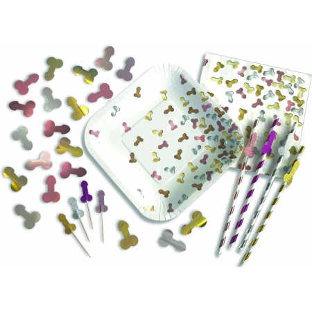 Glitterati Party Napkins Metallic Accents 7-inch 8 pcs