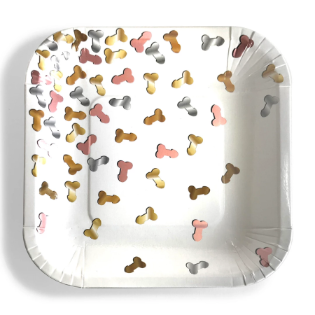 Glitterati Premium Metallic Party Plates 7" - Multicolor, 8 pcs