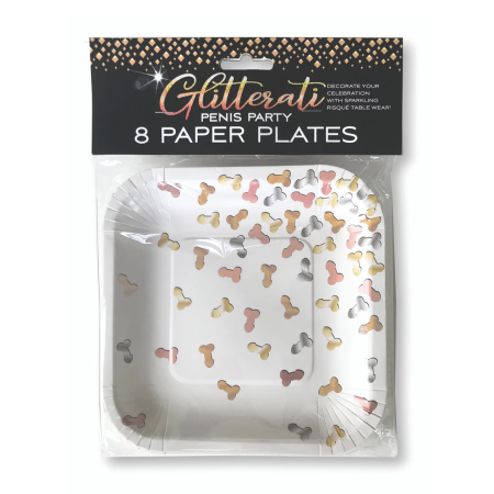 Glitterati Premium Metallic Party Plates 7" - Multicolor, 8 pcs