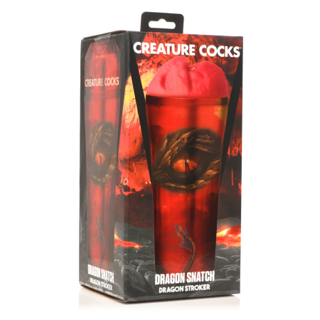 XR Brands Dragon Snatch Intimate Machine Red Textured Sleeve