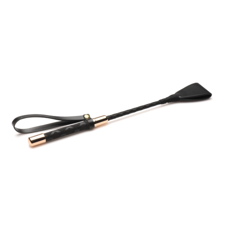 XR Brands 18" Riding Crop Vegan Leather Black 45cm Textured Grip