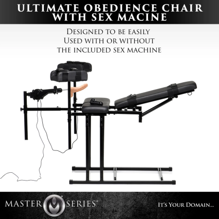 Master Series Obedience Chair Black - Adjustable Bondage System 199kg