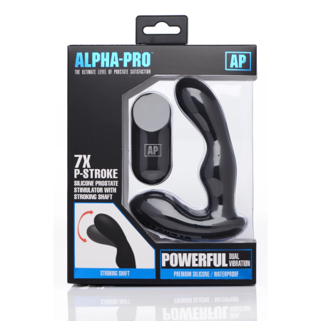 XR Brands P-Stroke Prostate Wellness Device 7-Function Black Silicone