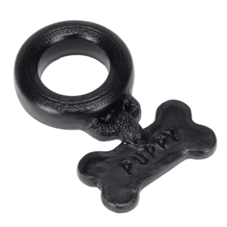 Oxballs Puppy Silicone Dog-Style Collar - Black, Adjustable Size