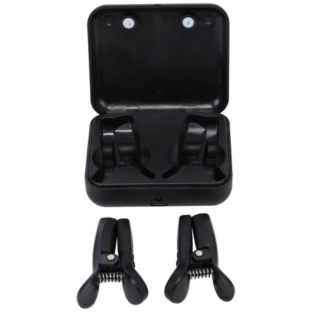 Doc Johnson Vibro Grippers Rechargeable Vibrating Clamps Black