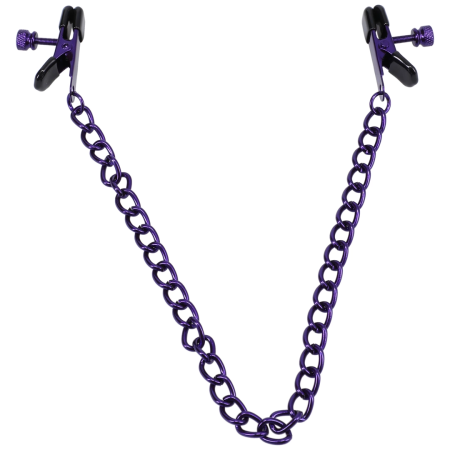 NS Novelties Chained Up Adjustable Nipple Clamps Purple