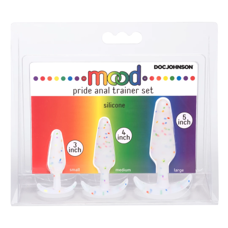 Doc Johnson Mood Naughty Trainer Set Silicone Rainbow 3 Sizes
