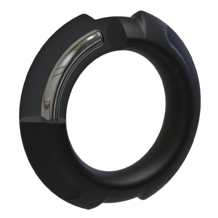 FLEXISTEEL Silicone & Metal Support Ring 43mm - Black, Dual Layer System