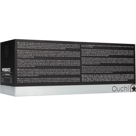 Rocks-Off Massage Candle Set 3x60g, Pheromone, Vanilla, Rose Aroma